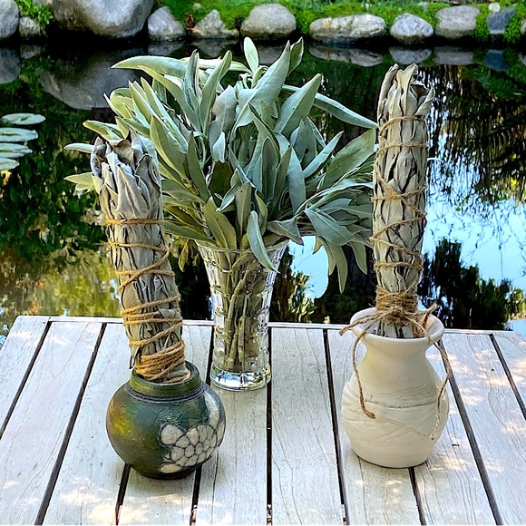 White Sage Stick Organic Dried Floral Hand Crafted Home Decor 8” Sachet New - Picture 3 of 17